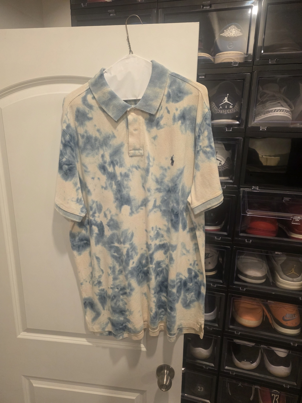 Ralph Lauren Polo Tie-Dye Short Sleeve Shirt - Blue & Cream
